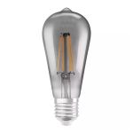 Ledvance Smart+ Wifi E27 Edison Classic Fadenlampe Smoke 6W 540lm - 825 Extra Warmweiß | Dimmbar - Ersatz für 50W